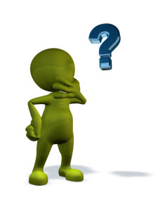 3d rendered character illustration posing with question mark