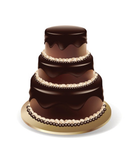 Vector chocolate cake -isolated